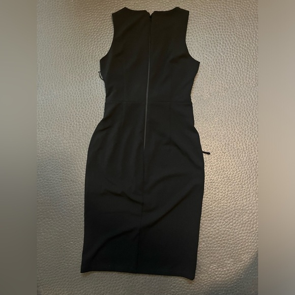 NWT Lulus Bodycon Lace Up Waist “Say So” Black Midi Dress - Picture 6 of 8